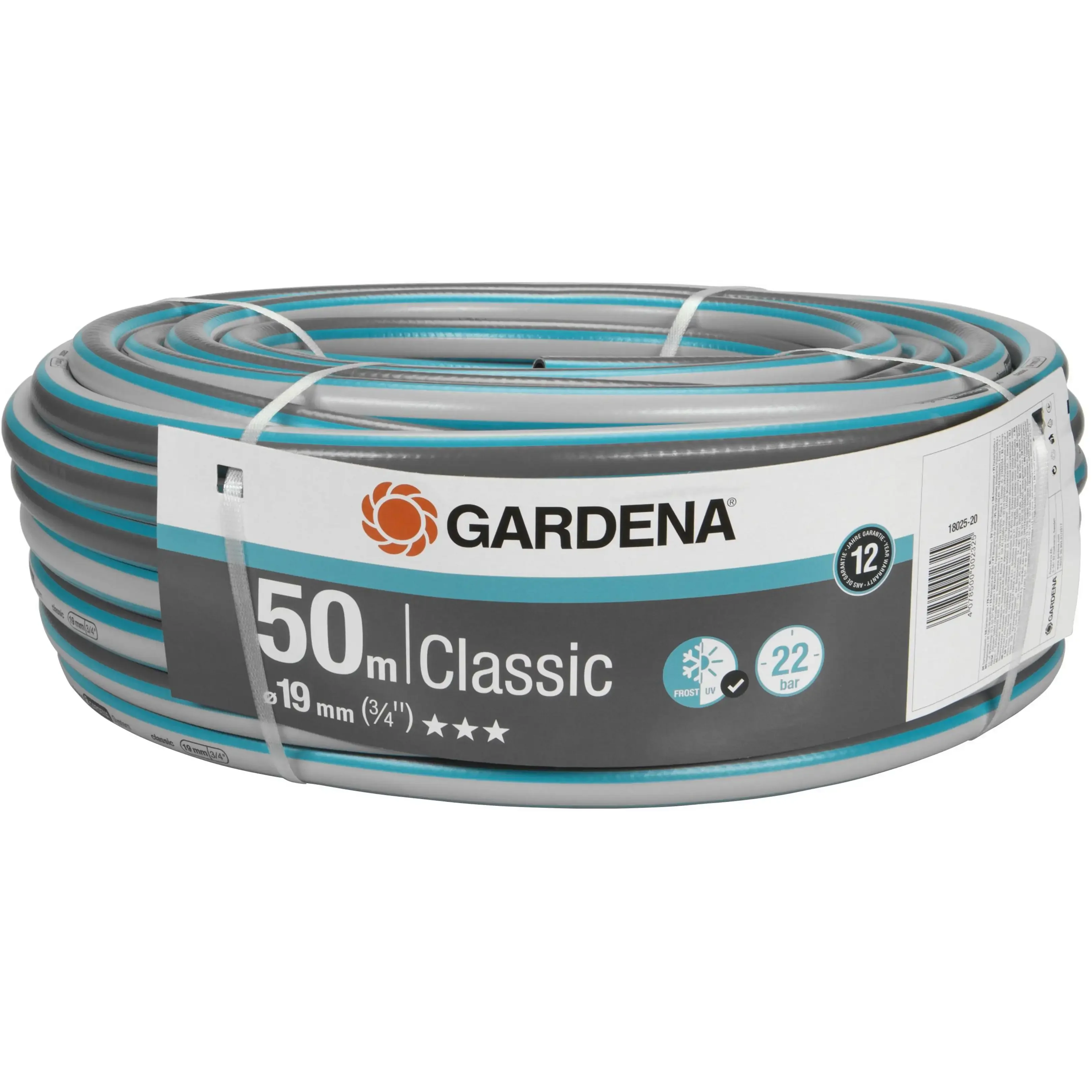 Gardena 18025-20 Classic Gartenschlauch 19 mm grau