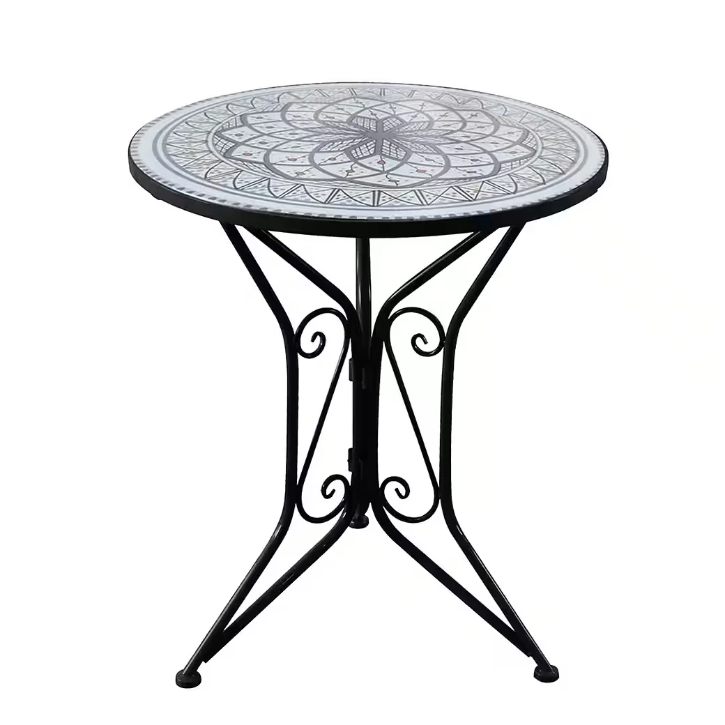 HTI-Living Gartentisch Byzanz Metall schwarz für Garten und Terrasse