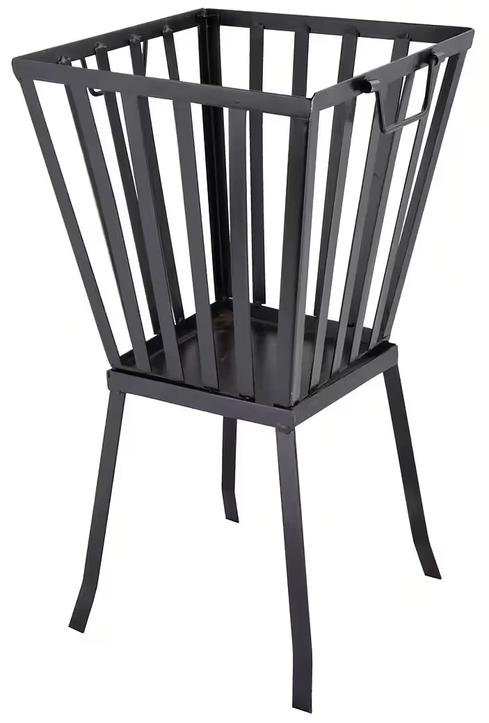 Esschert Design Feuerschale eckig Eisen schwarz Terrassenkamin