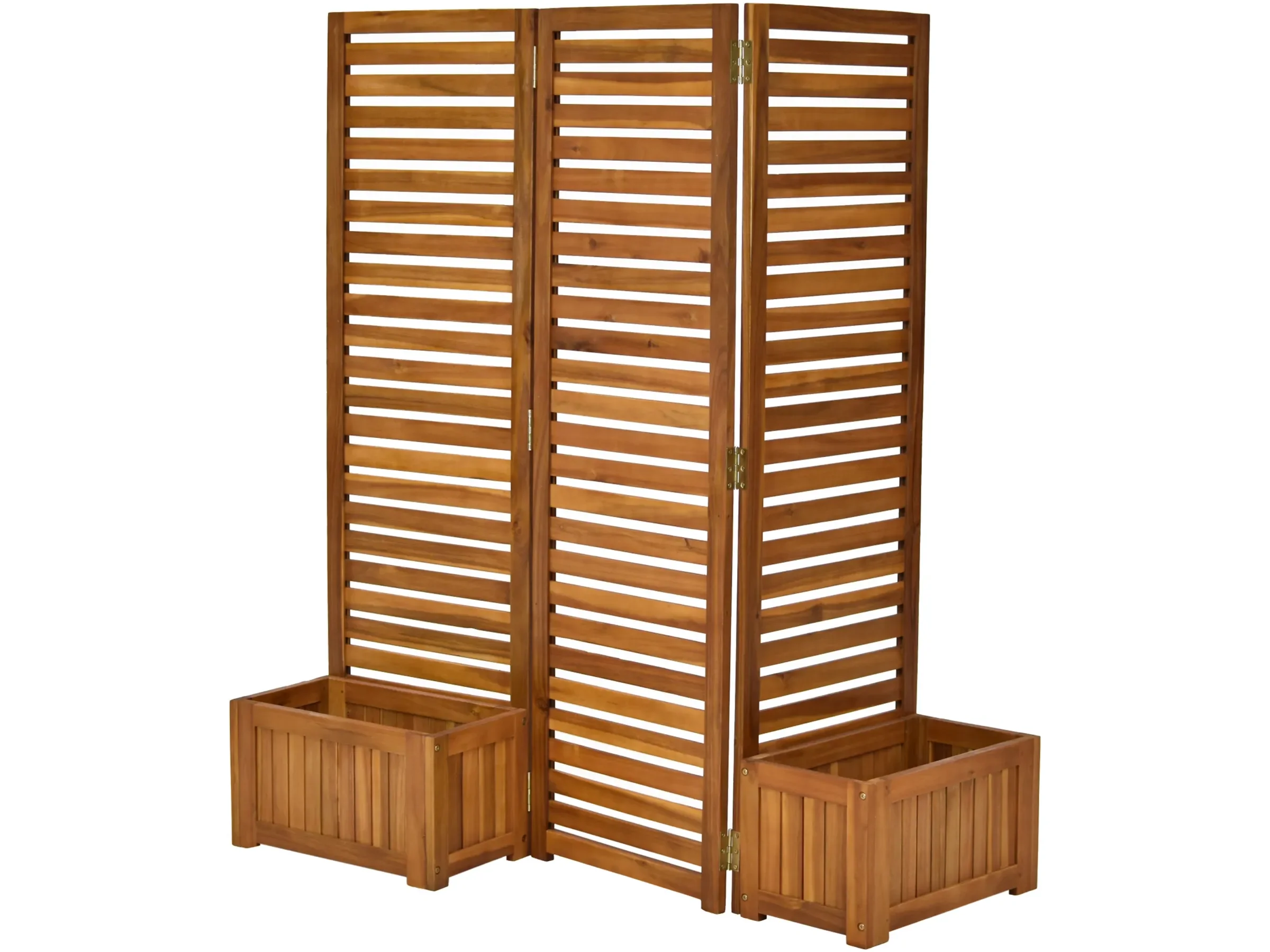 MERXX Sichtschutz Blumenkästen Akazienholz geölt 2er Set Garten