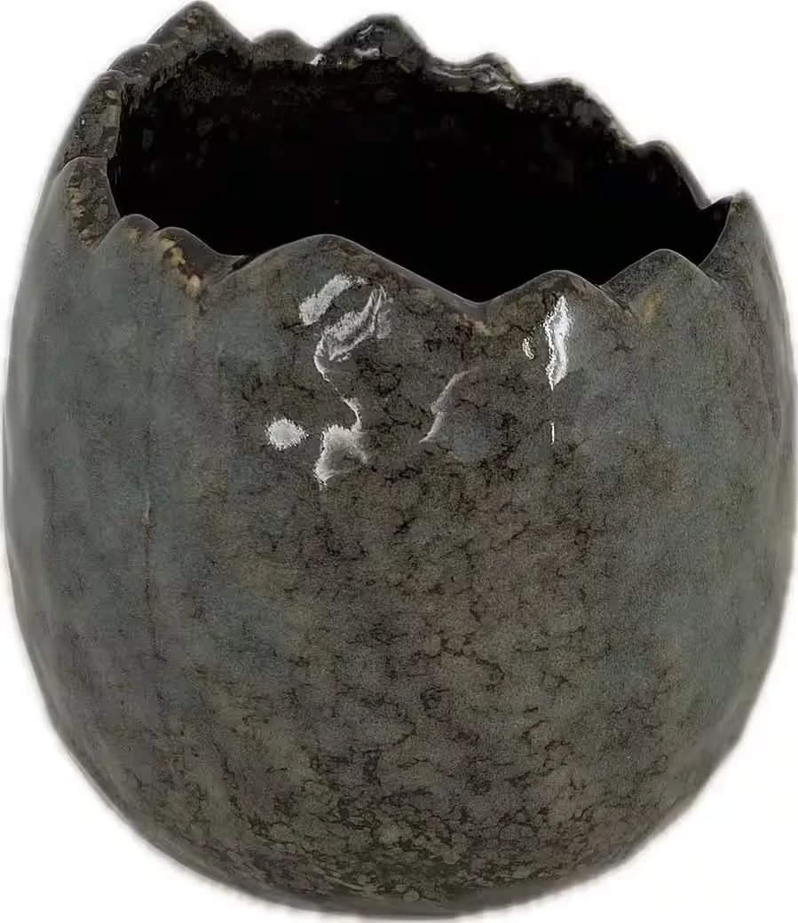 FINEHOMEGARDEN Keramik Eierschalen Blumentopf Pflanzei 9,5 und 12 cm