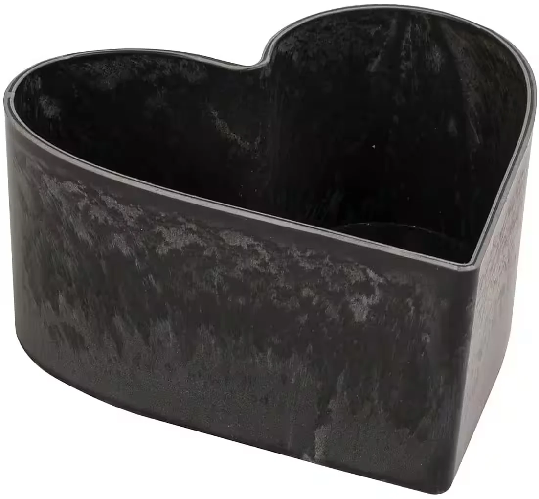 matches21 HOME & HOBBY Pflanzschale Herzform schwarz marmoriert 15 cm
